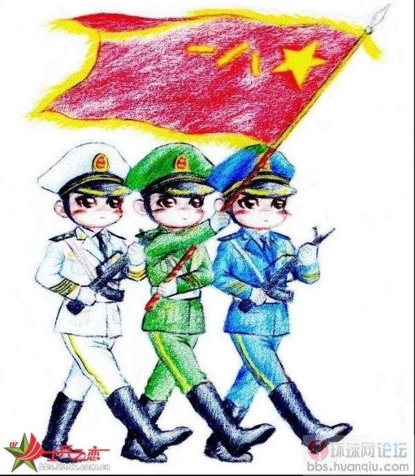 不一样的图片,一样的中国军人.像中国的兵敬礼!