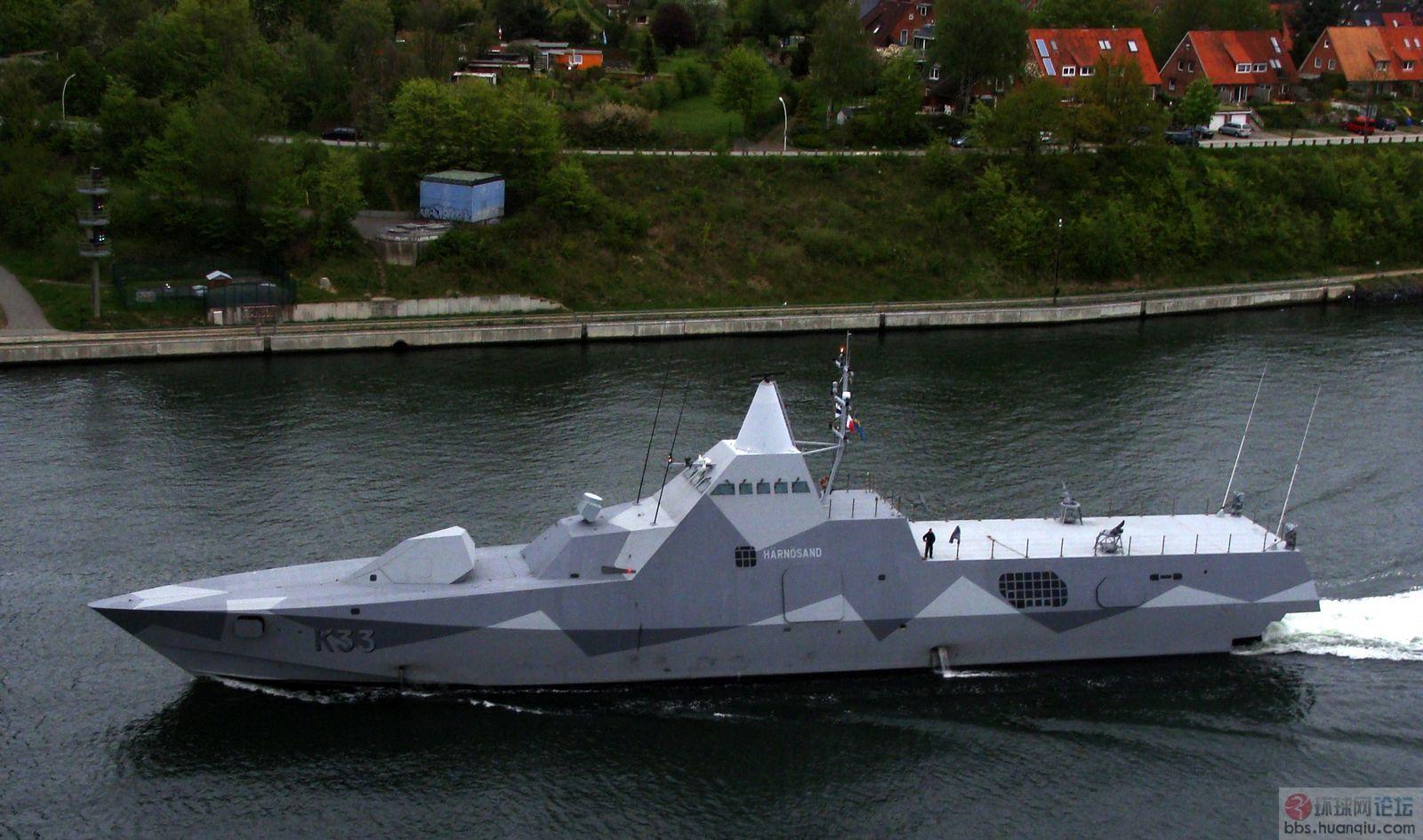 外形真科幻:瑞典维斯比级碳纤维隐形护卫舰