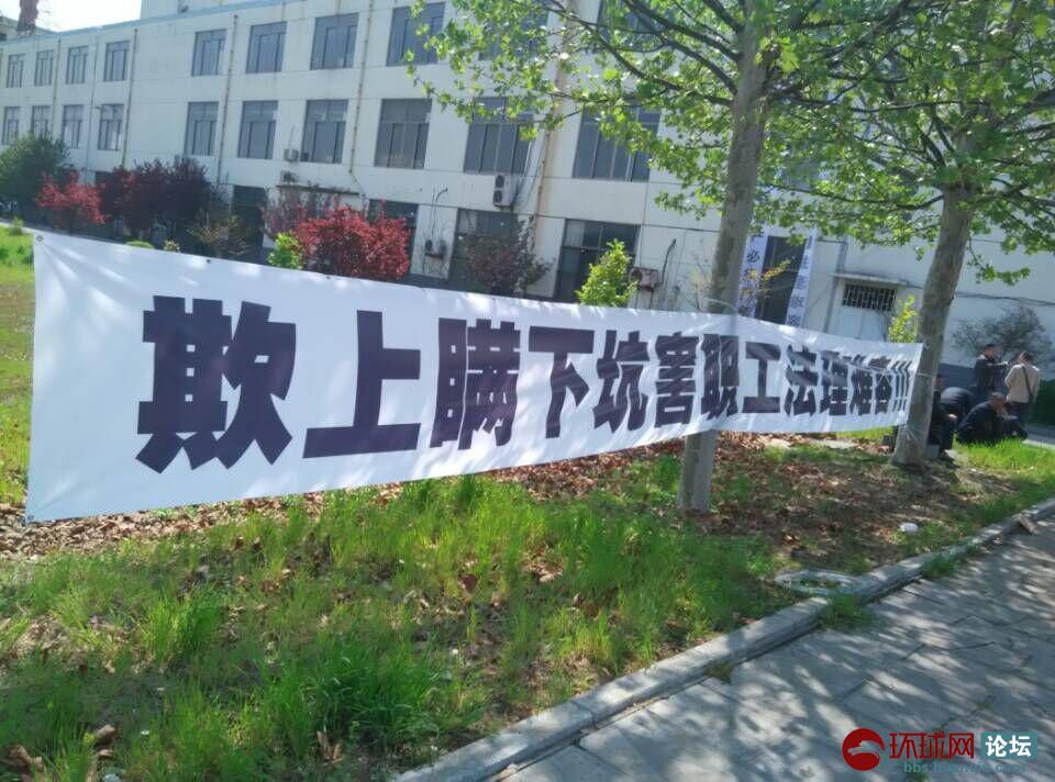山东英克莱集团员工维权,办公楼贴满卫生巾 -