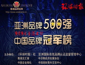 亚洲品牌500强9月香港出炉